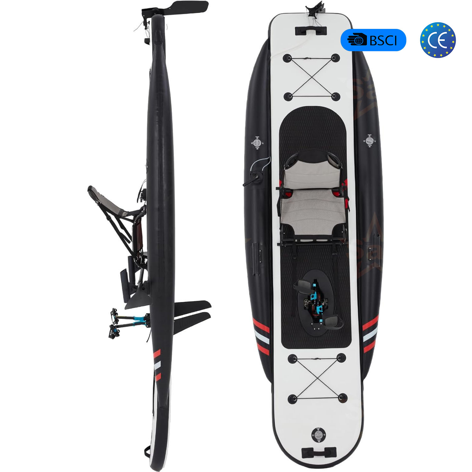 Fishing Kayak Pedal Drive - Hoge kwaliteit opblaasbare peddelkajak met drop-stitch