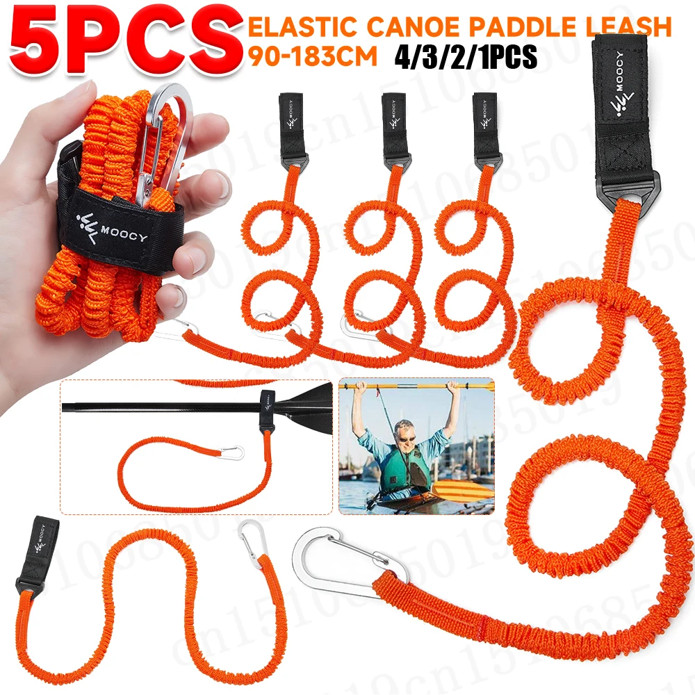 Fishing Kayak Paddle Leash - 5-1PCS Elastische Kajak Kano Peddel Leash