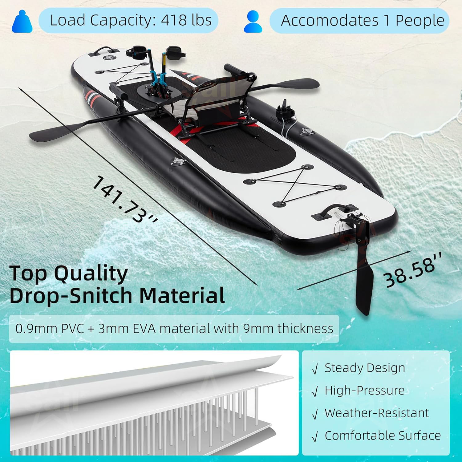 Hoge kwaliteit opblaasbare ped - Fishing Kayak Pedal Drive recensie en prijs
