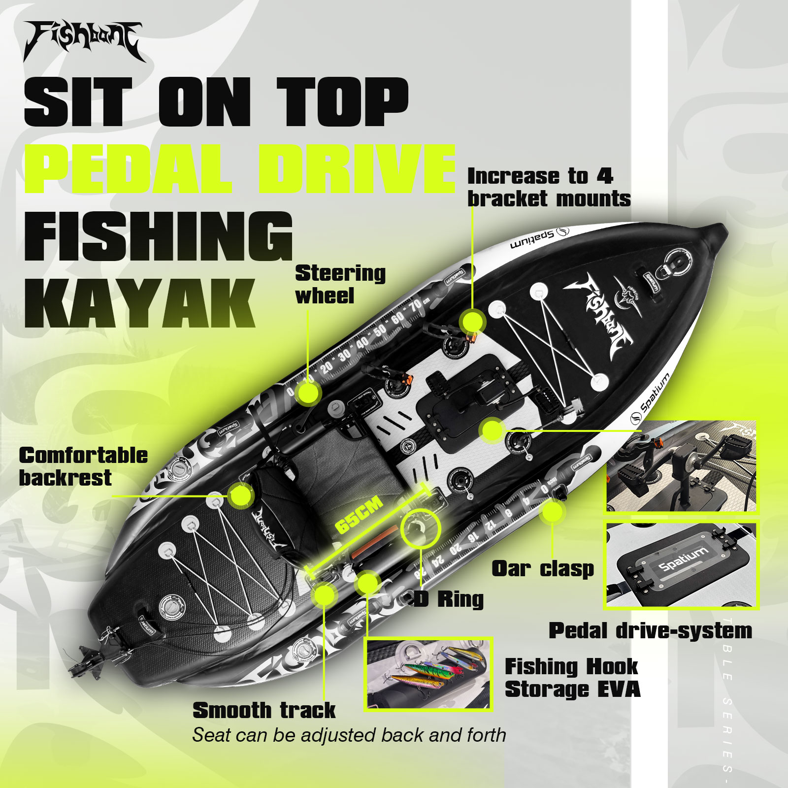 Opblaasbare viskayak met pedaa - Fishing Kayak Pedal Drive recensie en prijs