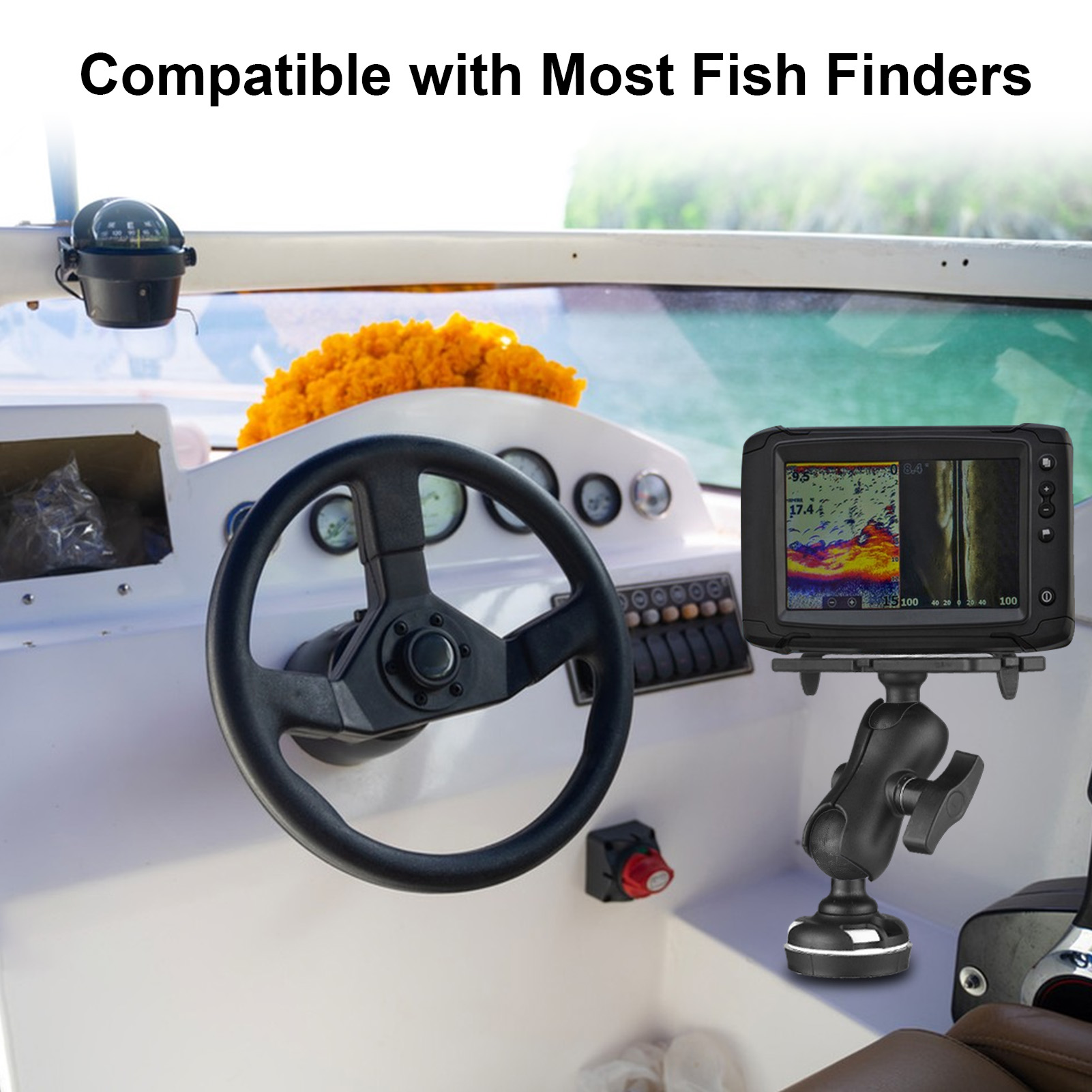 Fishfinder Mount met rechthoek - Fishing Kayak Fish Finder Mount recensie en prijs
